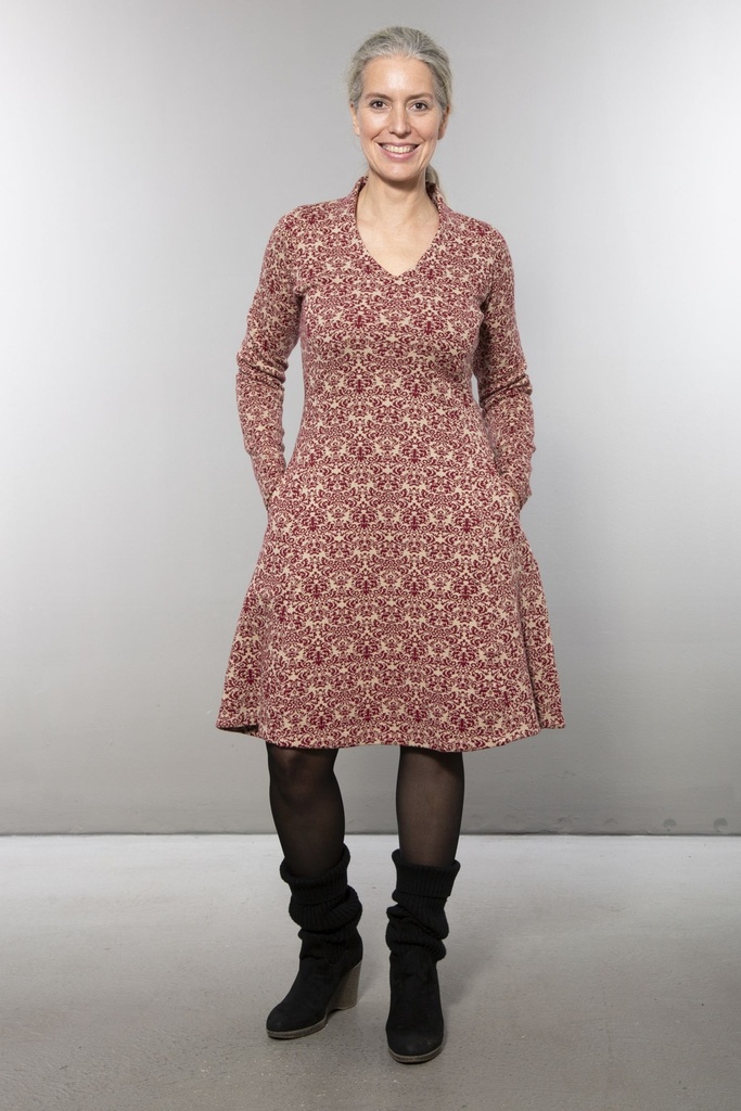 Kleid aus Strick-Jacquard | Modell Nirvana (Beige Baroque, S)