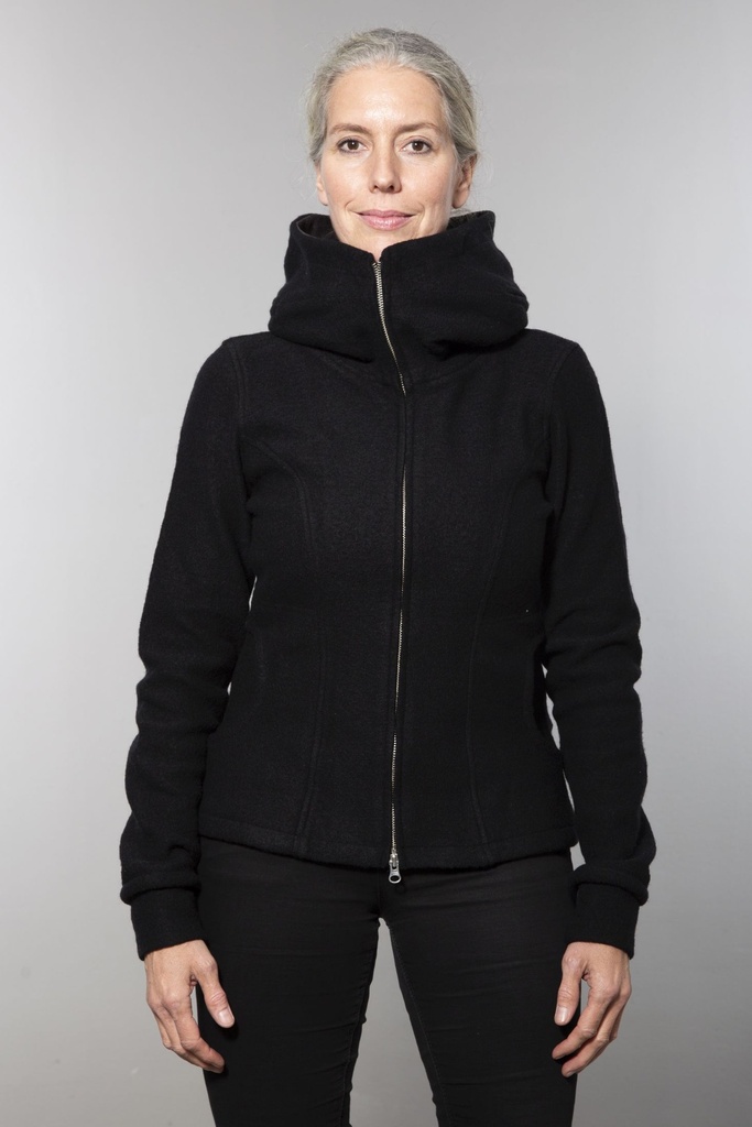 Jacke aus Merinowolle | Modell Nayana (Black, S)