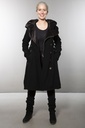 Mantel aus Merinowolle | Modell Norina (Black, S)