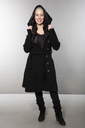 Mantel aus Merinowolle | Modell Norina (Black, S) – Ansicht 3