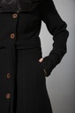 Mantel aus Merinowolle | Modell Norina (Black, S) – Ansicht 14