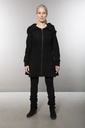 Mantel aus Merinowolle | Modell Natalia (Black, S) – Ansicht 2
