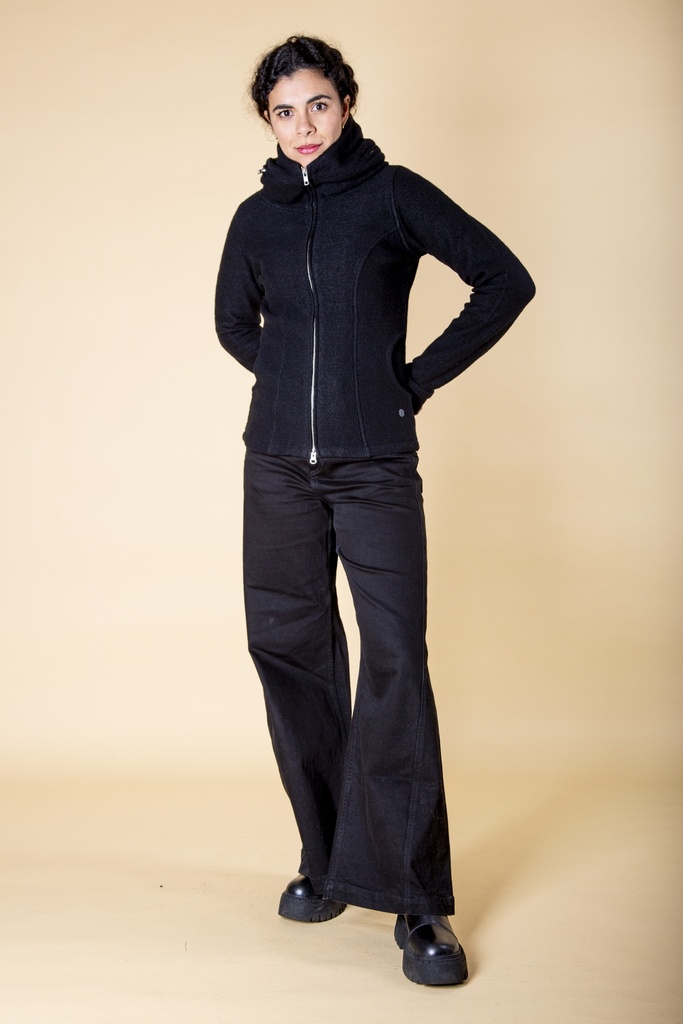 [J-118W-100.0202] Jacke aus Merinowolle | Modell Nayana (Black, S)