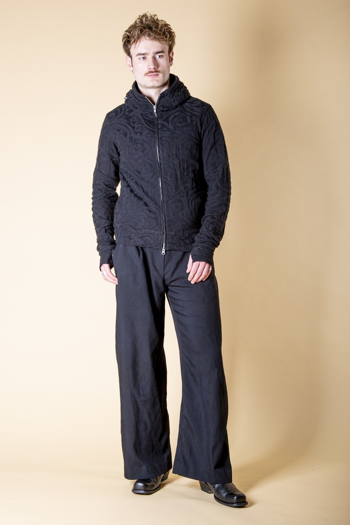 [J-102U-1034.0202] Jacke aus Strick-Jacquard | Modell Nilo (Black Embossed, S)