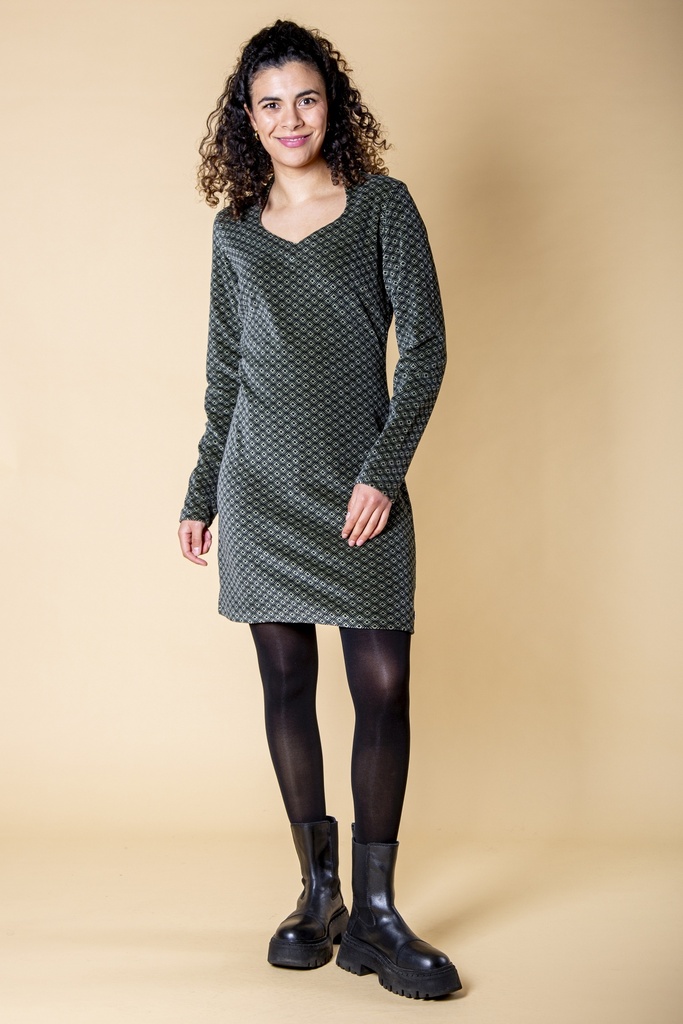 [D-205W-1041.0202] Kleid aus Samt | Modell Kahina (Black Cube, S)