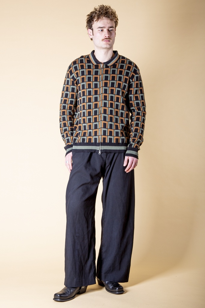 [T-210M-1043.0202] Pullover aus Strick-Jacquard | Modell Dariusz (Black Gate, S)