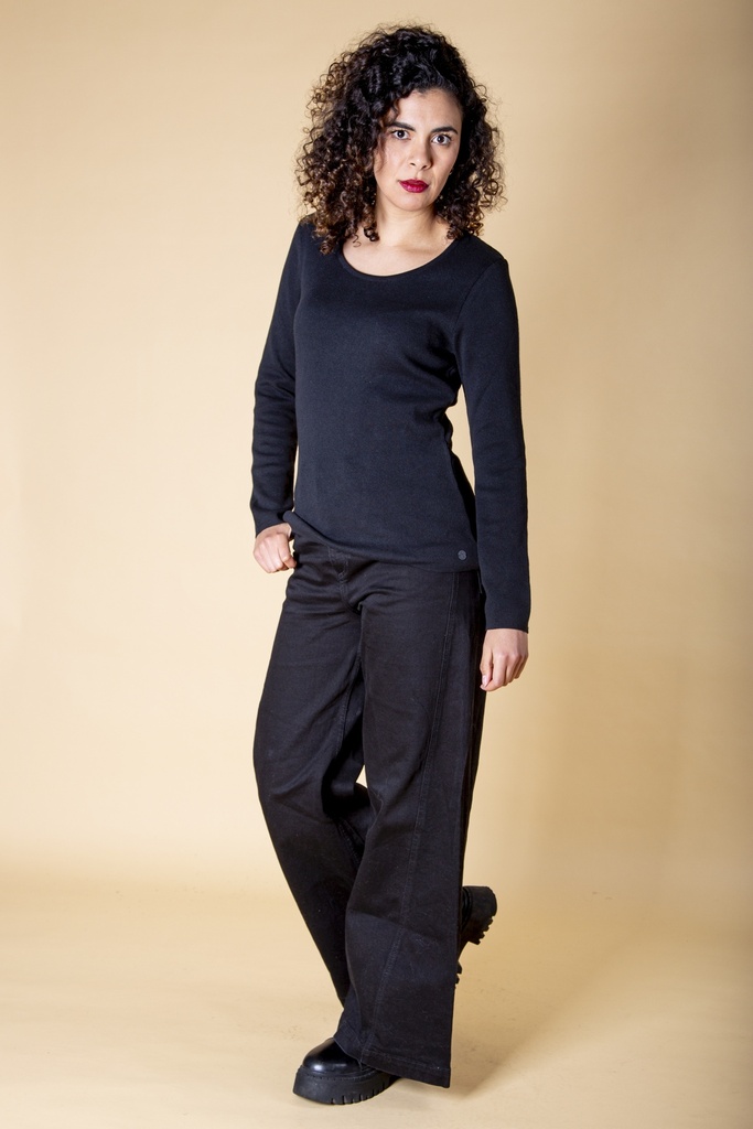 [T-103W-100.0202] Pullover aus Strick-Jacquard | Modell Nalea (Black, S)