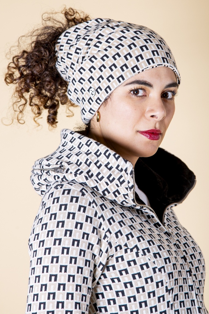 [A-114U-1013.0101] Mütze aus Strick-Jacquard | Modell Nancy (Ivory Gate)